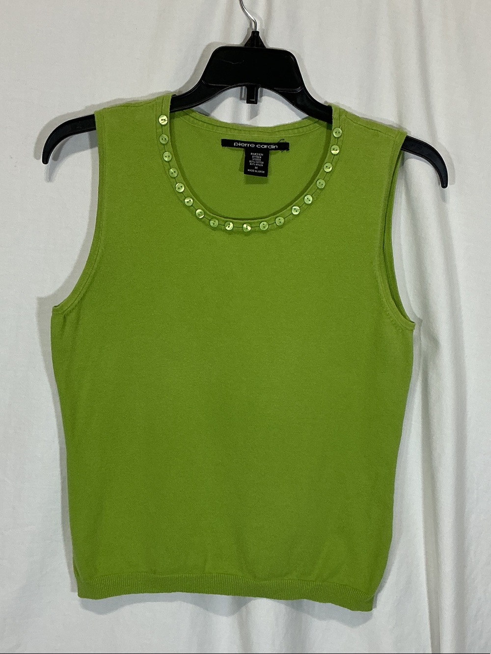 🌼Vintage🌼 Pierre Cardin Lime Green Beaded Sleeveless Tank